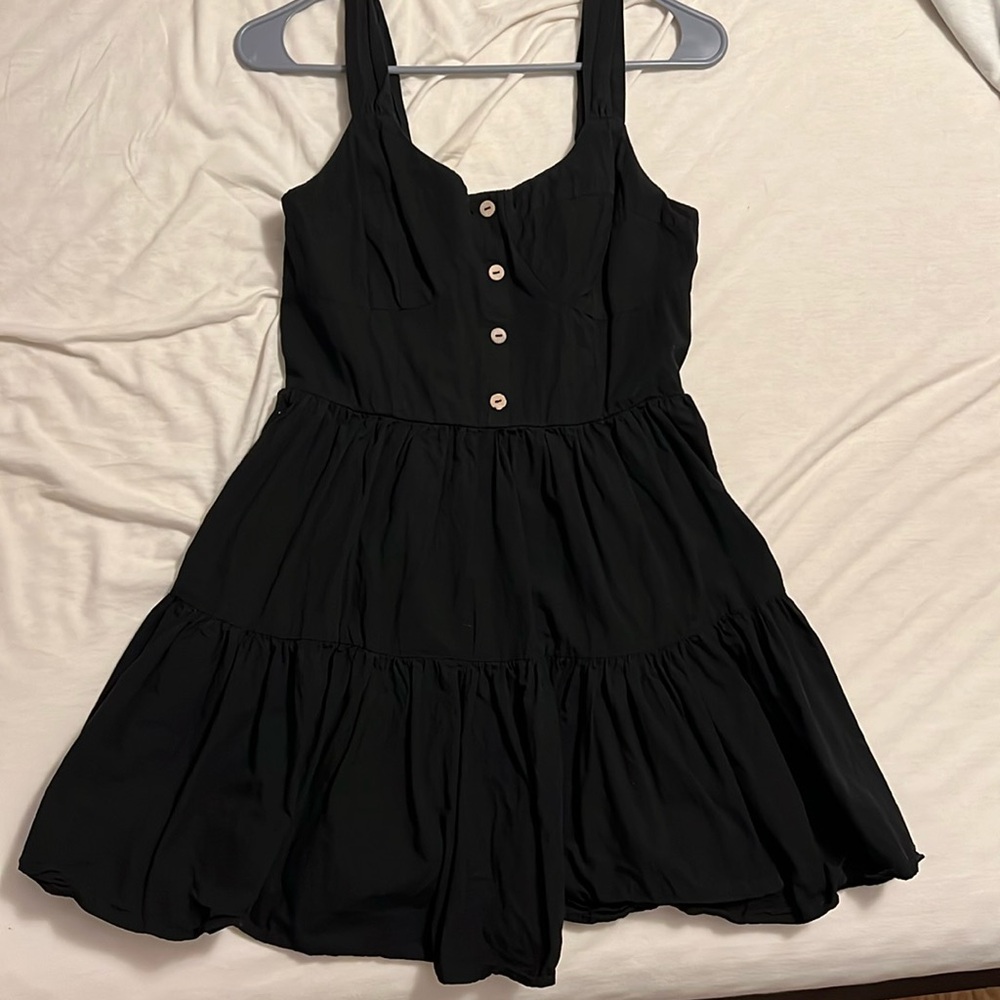 black ruffle dress size medium
